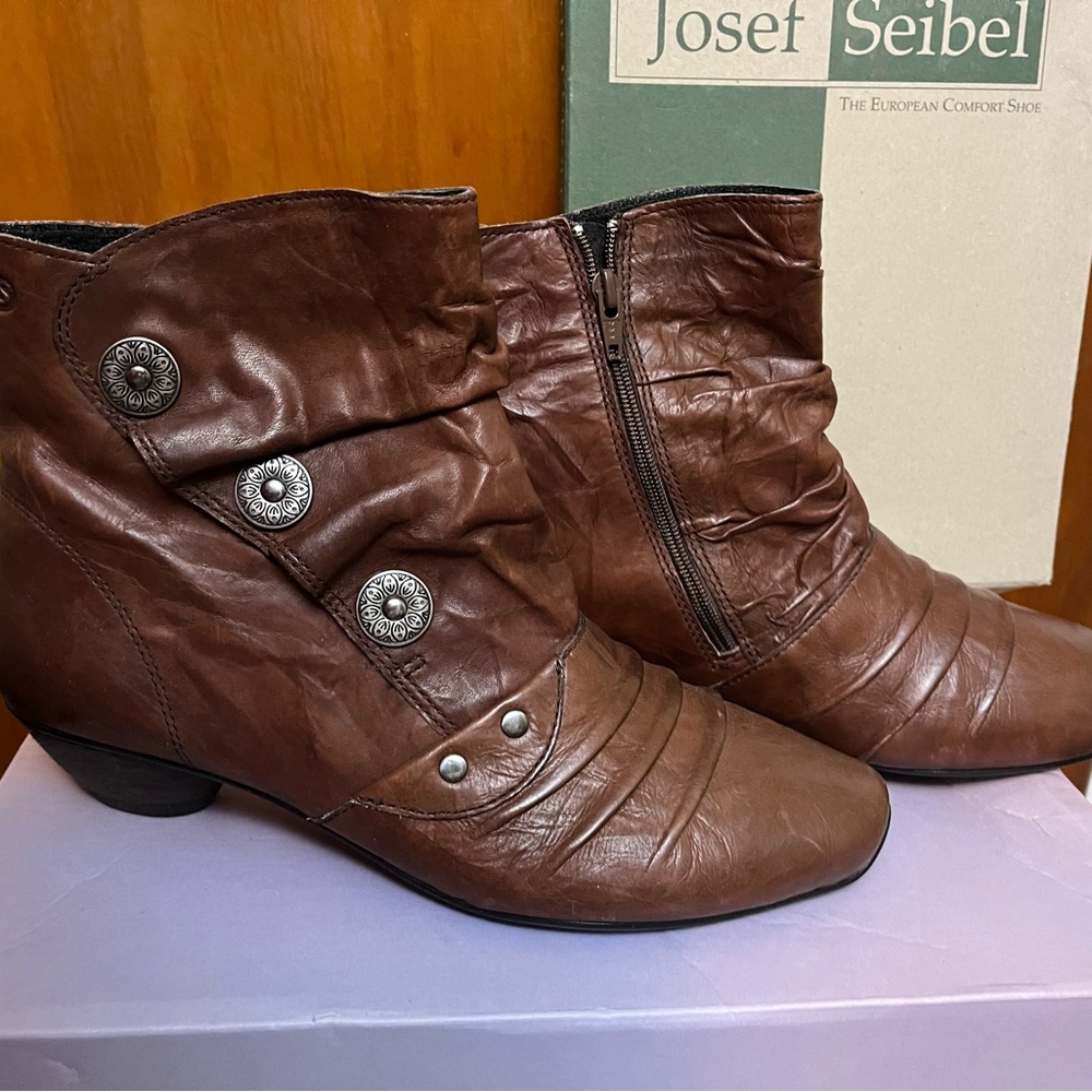 🆕. Joseph Siebel Brown Leather Ankle Boots